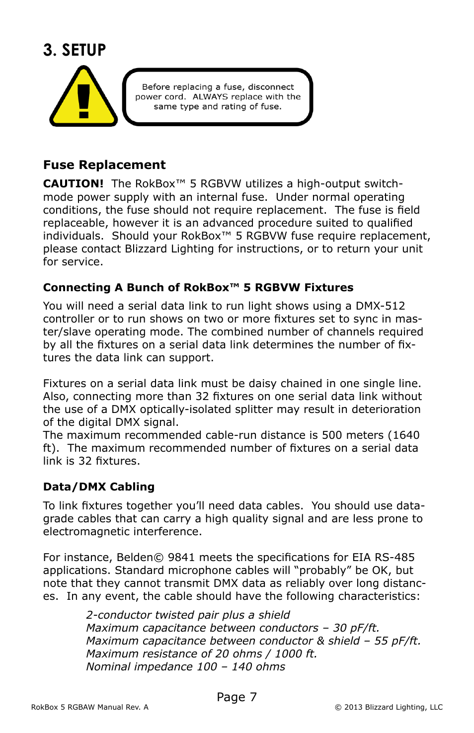 Setup | Blizzard Lighting RGBVW RokBox 5 (Rev A) User Manual | Page 7 / 20