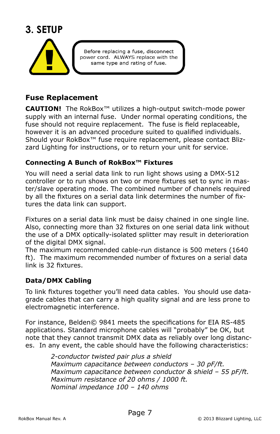 Setup | Blizzard Lighting RokBox (Rev A) User Manual | Page 7 / 20