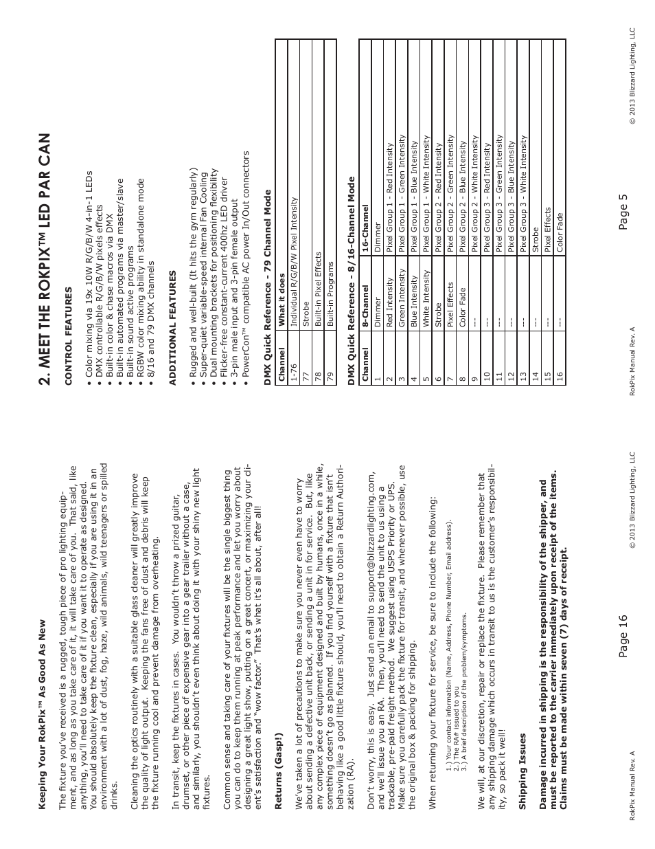 Meet the rokpix™ led par can, Page 16, Page 5 | Blizzard Lighting RokPix (Rev A) User Manual | Page 5 / 10