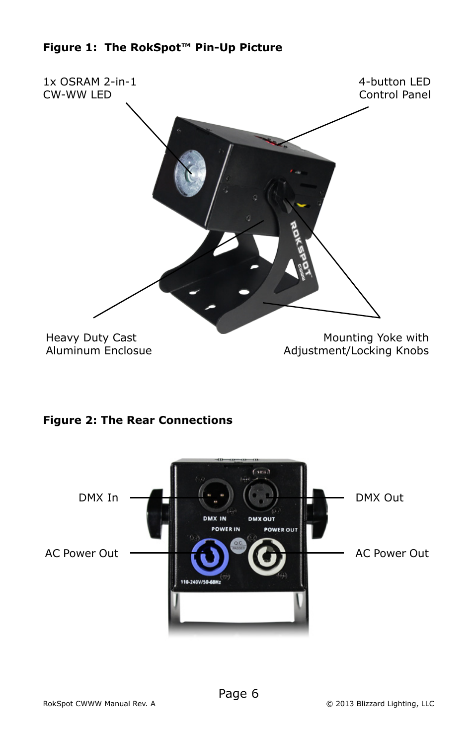 Page 6 | Blizzard Lighting CWWW RokSpot (Rev A) User Manual | Page 6 / 20