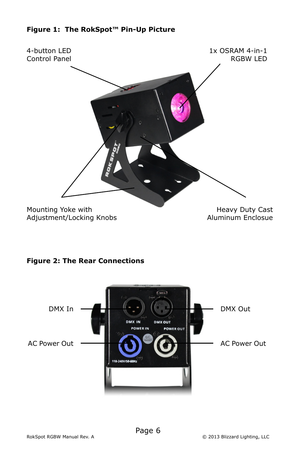 Page 6 | Blizzard Lighting RGBW RokSpot (Rev A) User Manual | Page 6 / 20