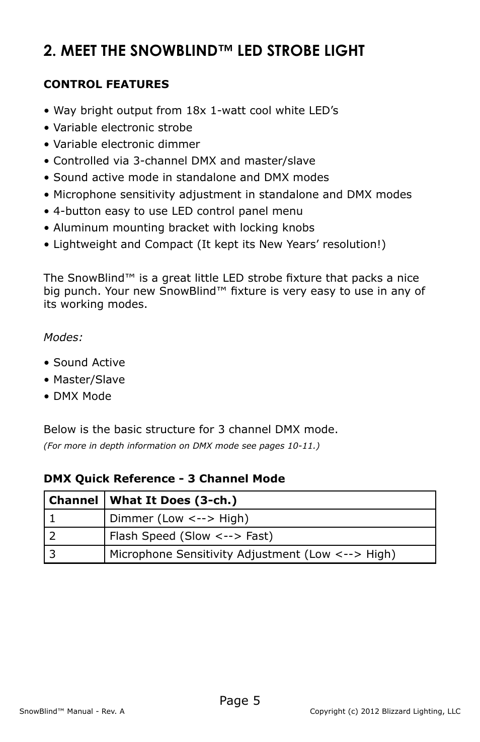 Meet the snowblind™ led strobe light, Page 5 | Blizzard Lighting SnowBlind (Rev A) User Manual | Page 5 / 16