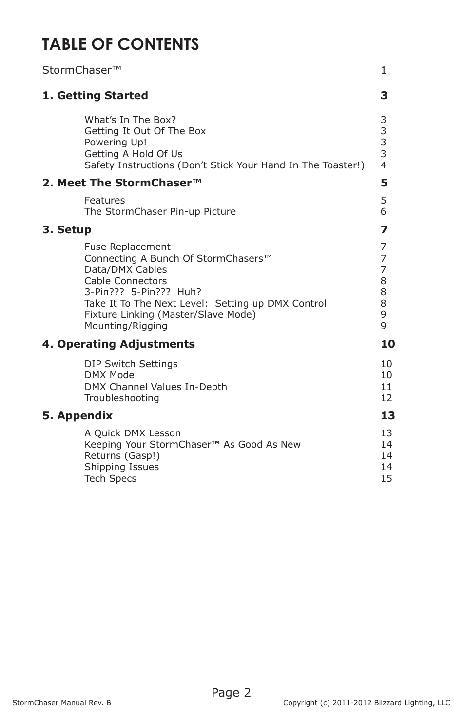 Blizzard Lighting RGBW LED Strip StormChaser (Rev B) User Manual | Page 2 / 16