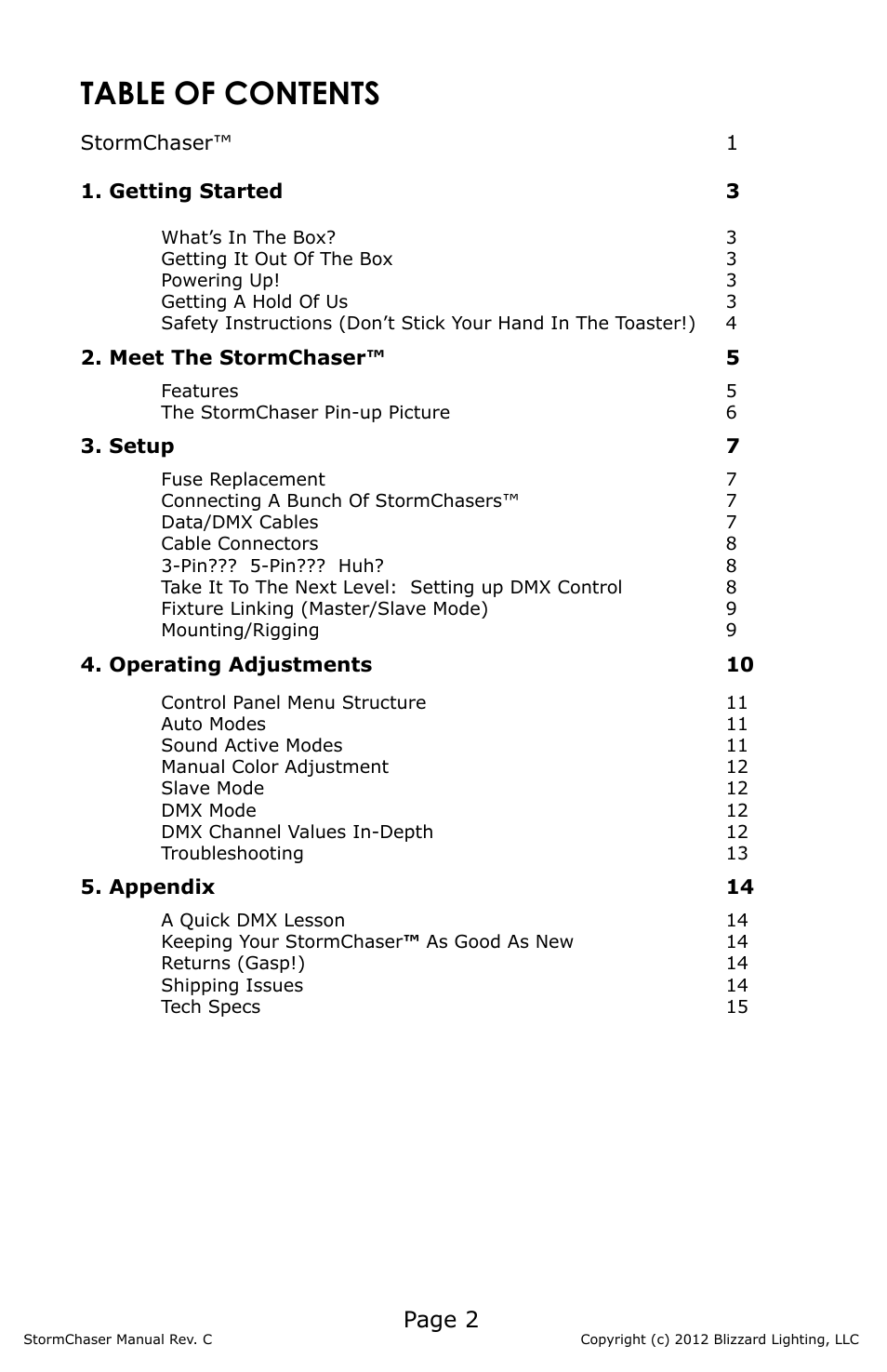 Blizzard Lighting RGBW LED Strip StormChaser (Rev C) User Manual | Page 2 / 16