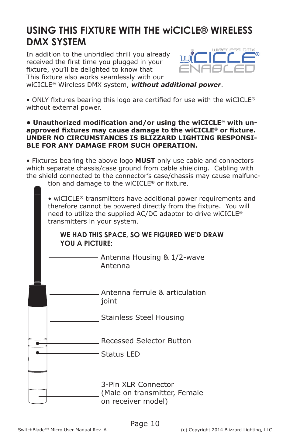 Page 10 | Blizzard Lighting Micro SwitchBlade User Manual | Page 10 / 20