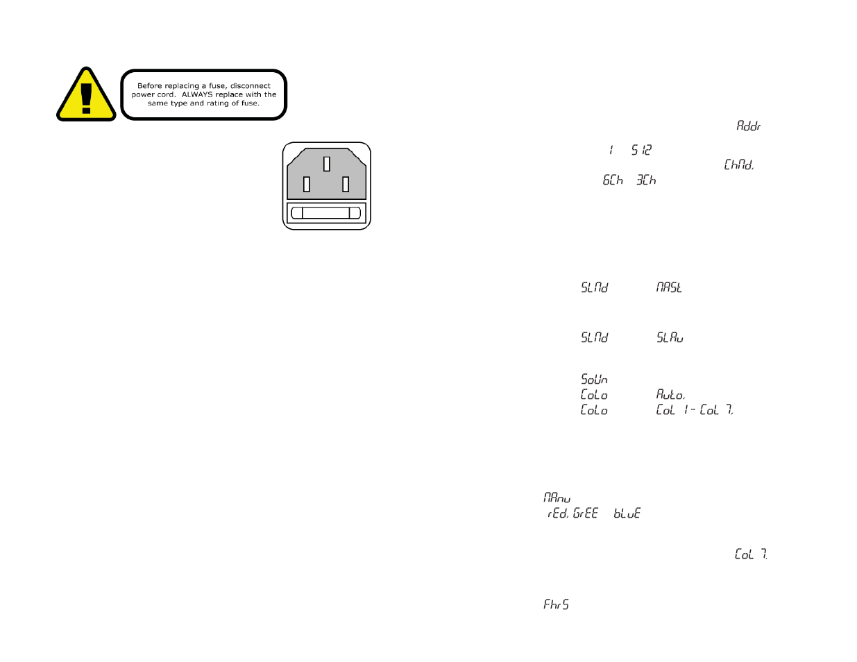 Setup, Operating adjustments, Addr | Chnd, Slnd, Nast, Slau, Soun, Colo, Auto | Blizzard Lighting The Puck 3 User Manual | Page 4 / 6