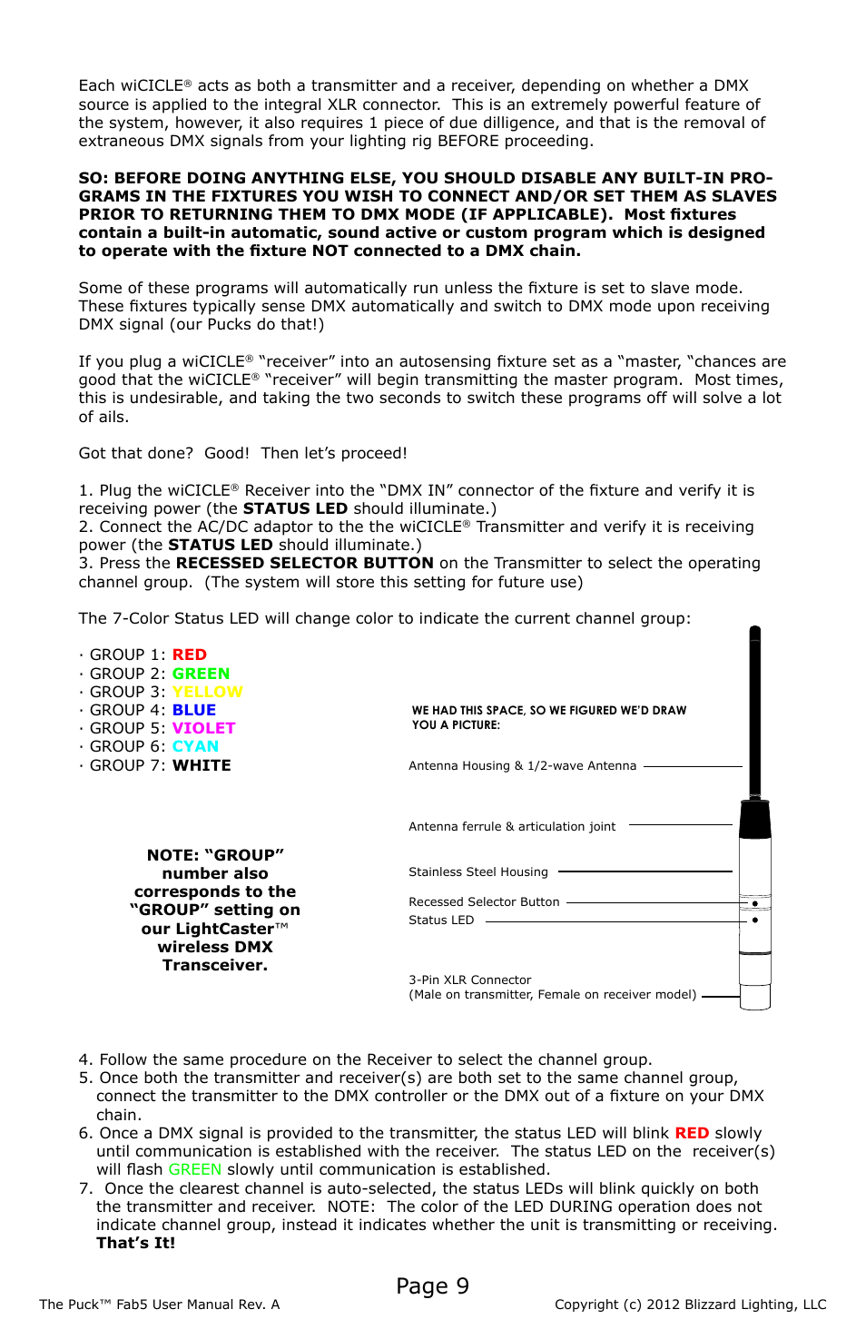 Page 9 | Blizzard Lighting The Puck Fab5 (Rev A) User Manual | Page 9 / 16