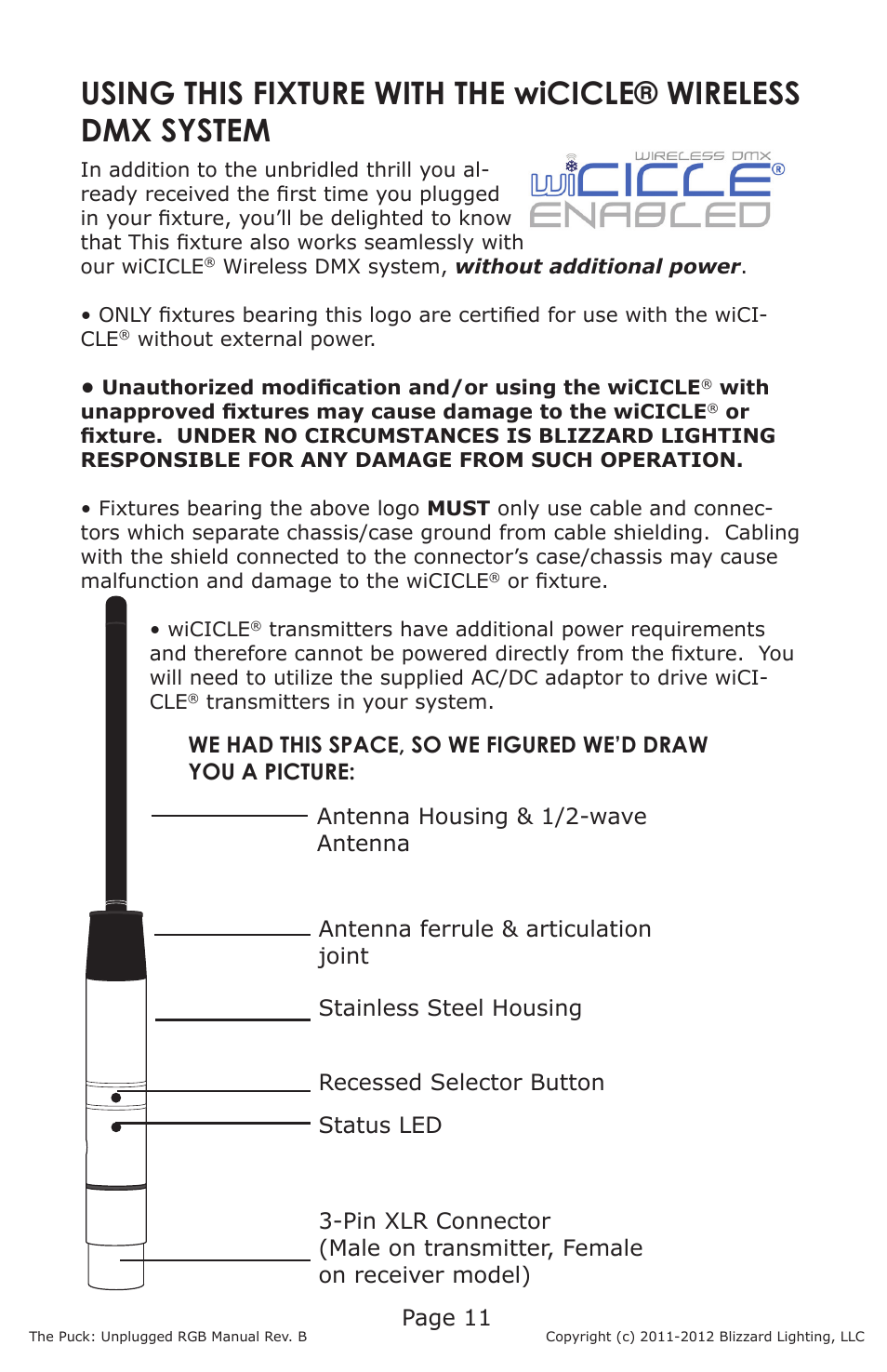 Page 11 | Blizzard Lighting RGB The Puck Unplugged (Rev B) User Manual | Page 11 / 20