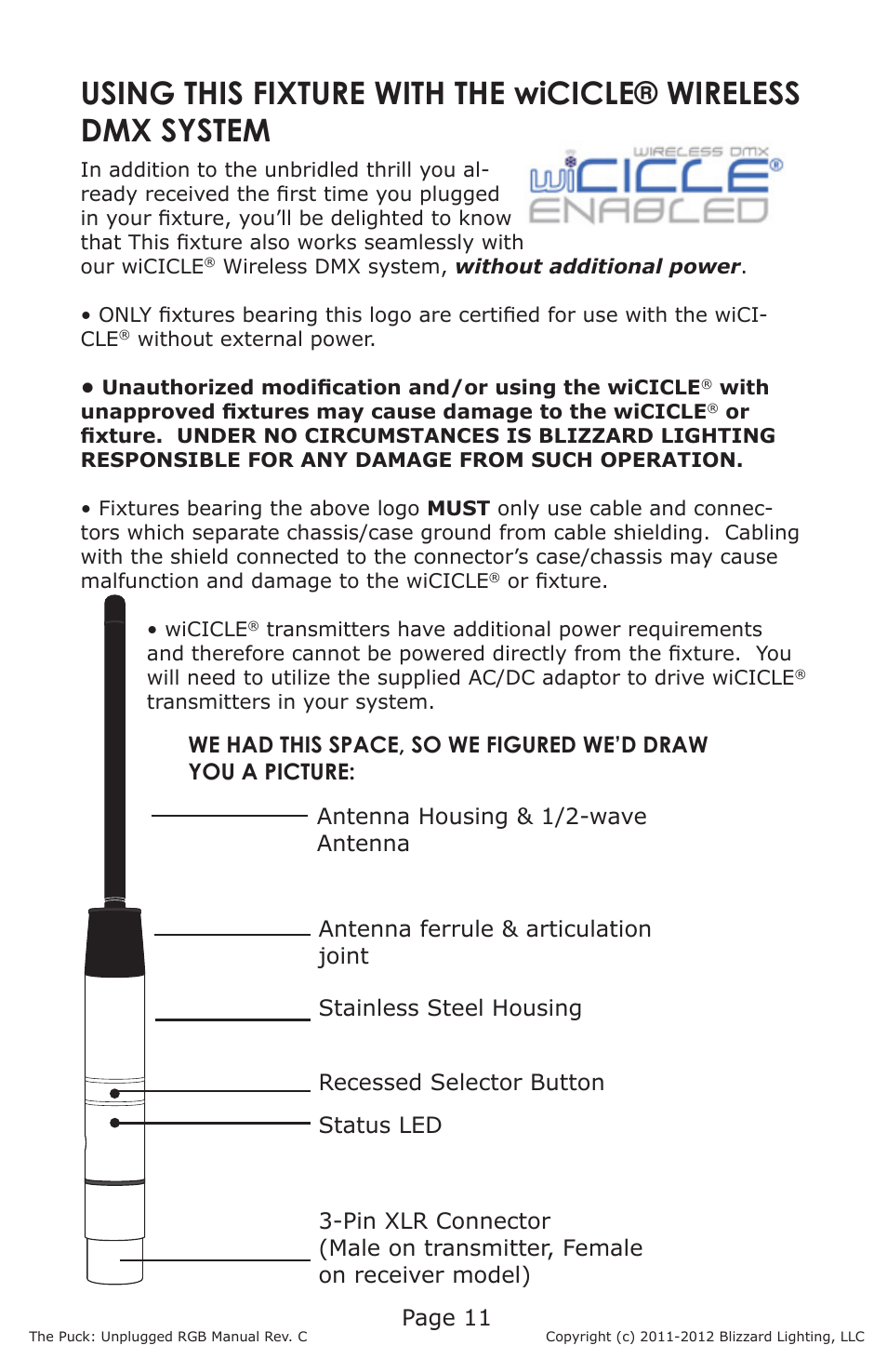 Page 11 | Blizzard Lighting RGB The Puck Unplugged (Rev C) User Manual | Page 11 / 20