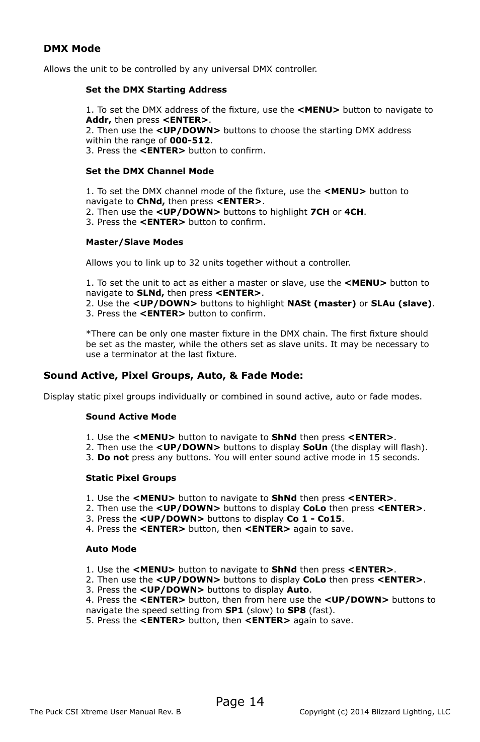 Page 14 | Blizzard Lighting CSI Xtreme The Puck (Rev B) User Manual | Page 14 / 20
