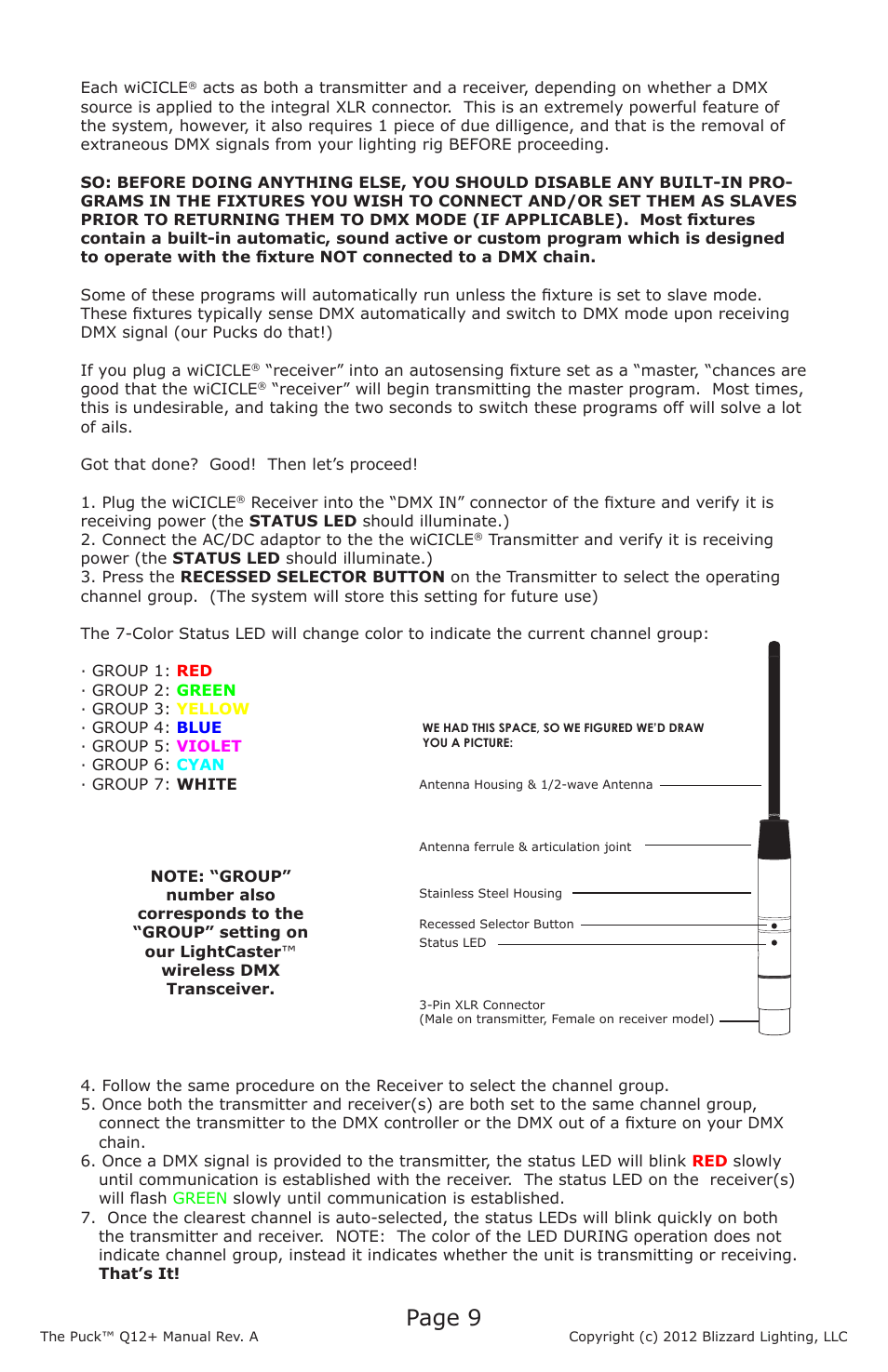 Page 9 | Blizzard Lighting Q12+ The Puck User Manual | Page 9 / 16