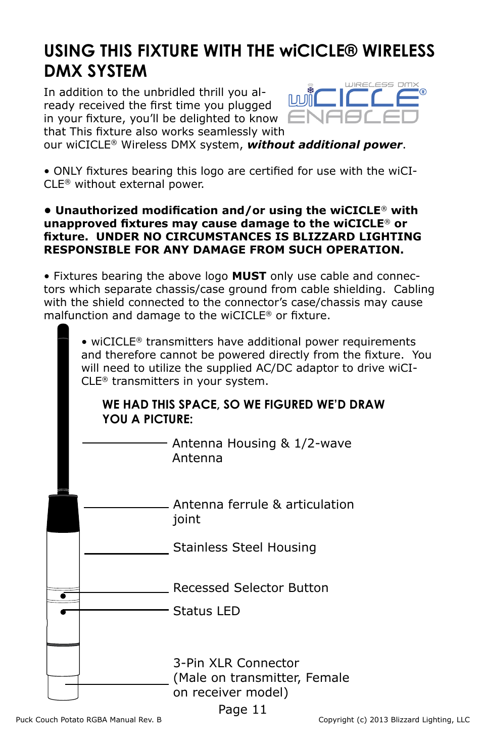 Page 11 | Blizzard Lighting RGBA (CP) The Puck (Rev B) User Manual | Page 11 / 20