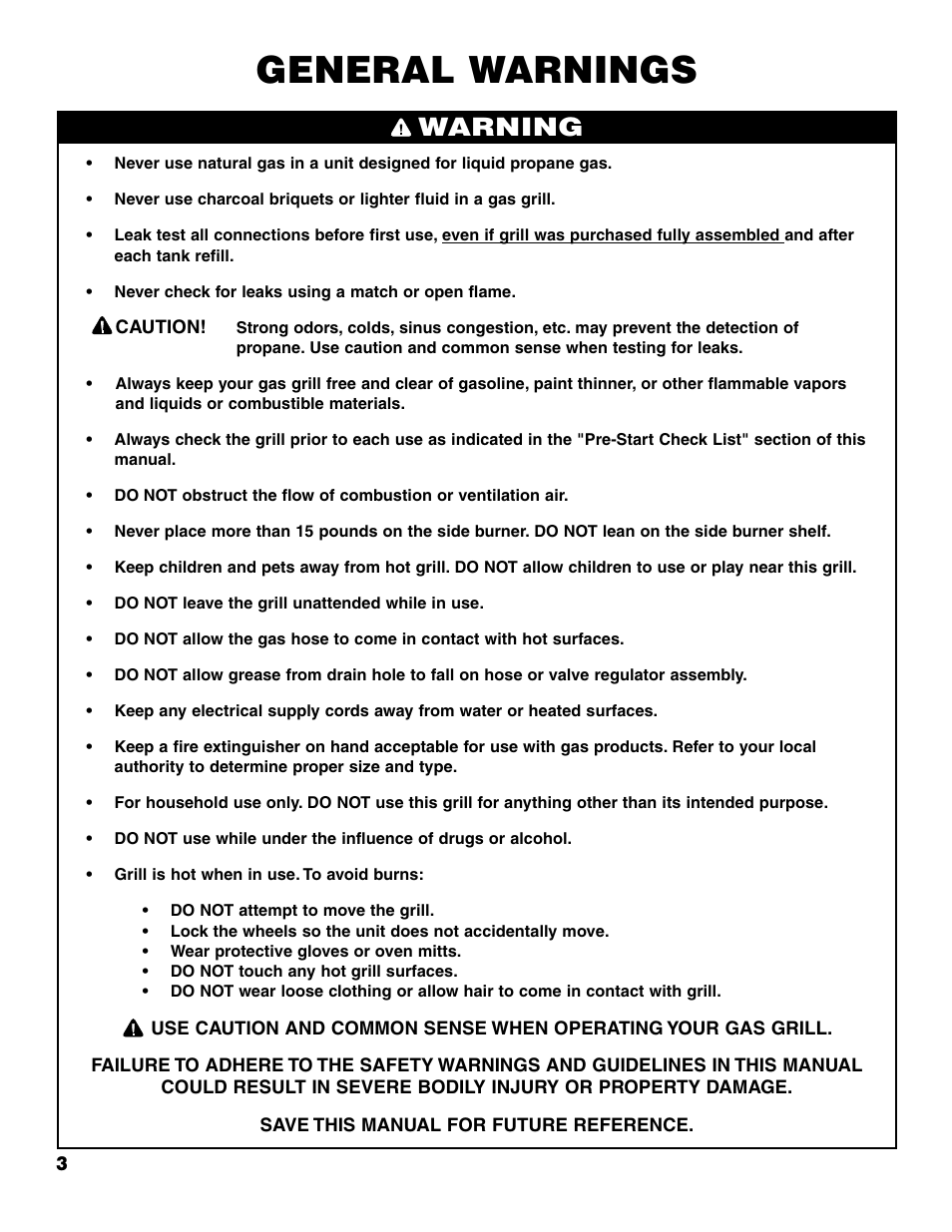 General warnings, Warning | Brinkmann Pro Series 6418 User Manual | Page 4 / 36