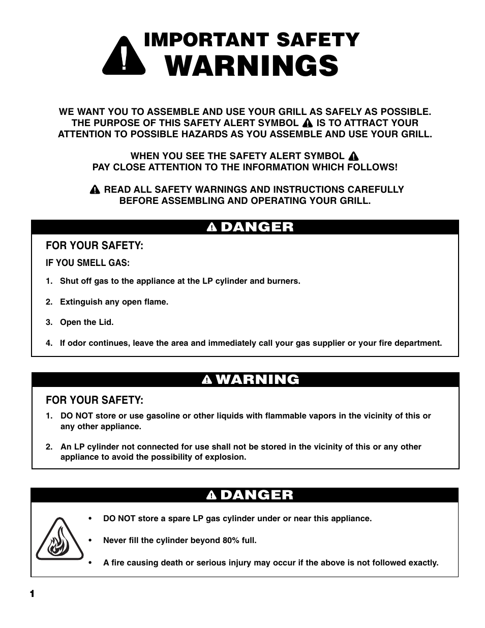 Warnings, Important safety, Danger | Warning danger | Brinkmann ProSeries 4495 User Manual | Page 2 / 36