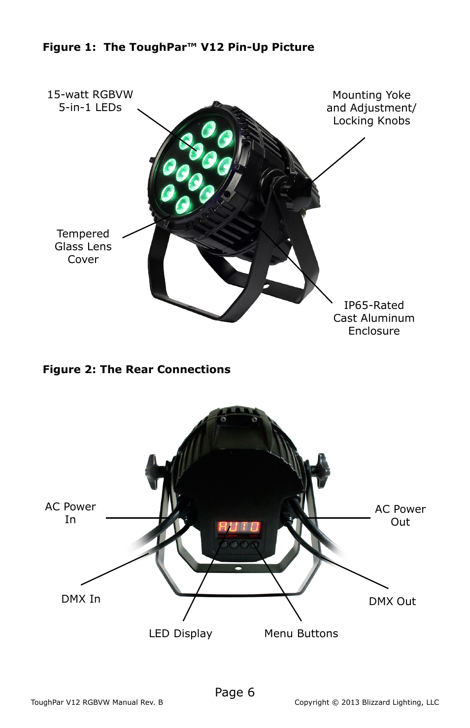 Page 6 | Blizzard Lighting V12 RGBVW ToughPar (Rev B) User Manual | Page 6 / 20