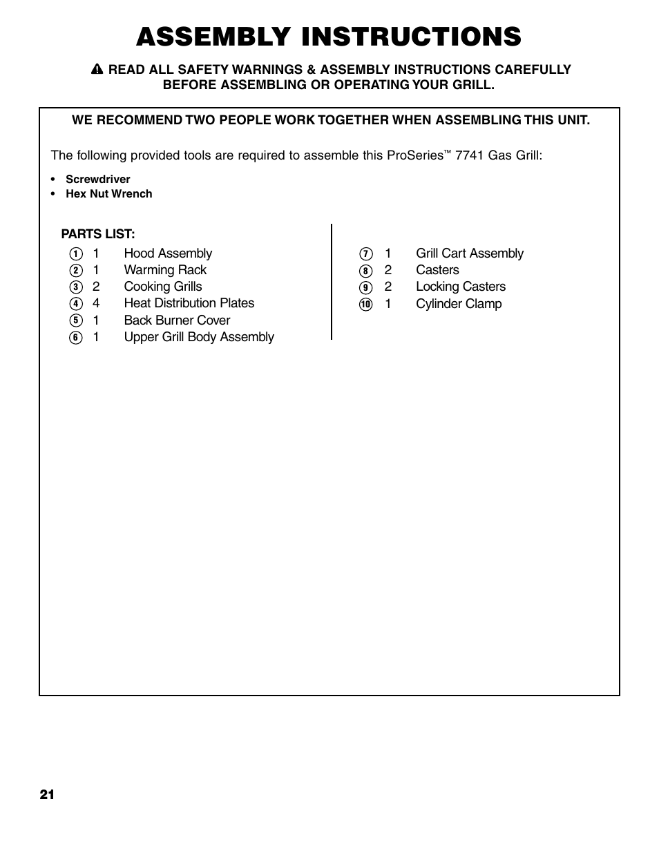 Assembly instructions | Brinkmann 7741 Series User Manual | Page 22 / 56