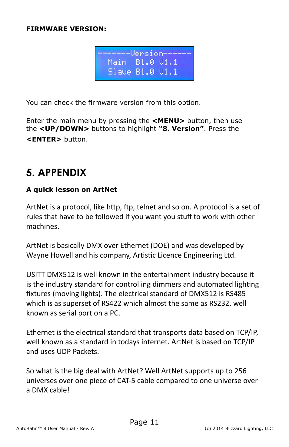 Appendix | Blizzard Lighting AutoBahn 8 User Manual | Page 11 / 16