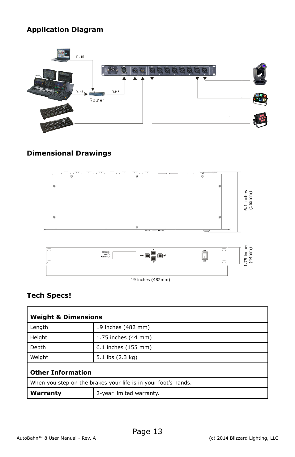Page 13 | Blizzard Lighting AutoBahn 8 User Manual | Page 13 / 16