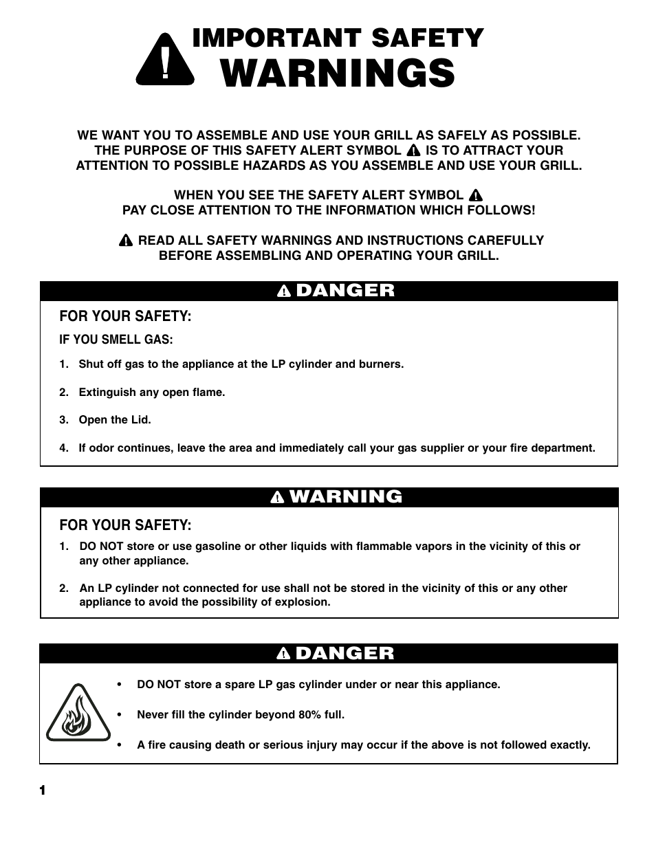 Warnings, Important safety, Danger | Warning danger | Brinkmann ProSeries 2310 User Manual | Page 2 / 36