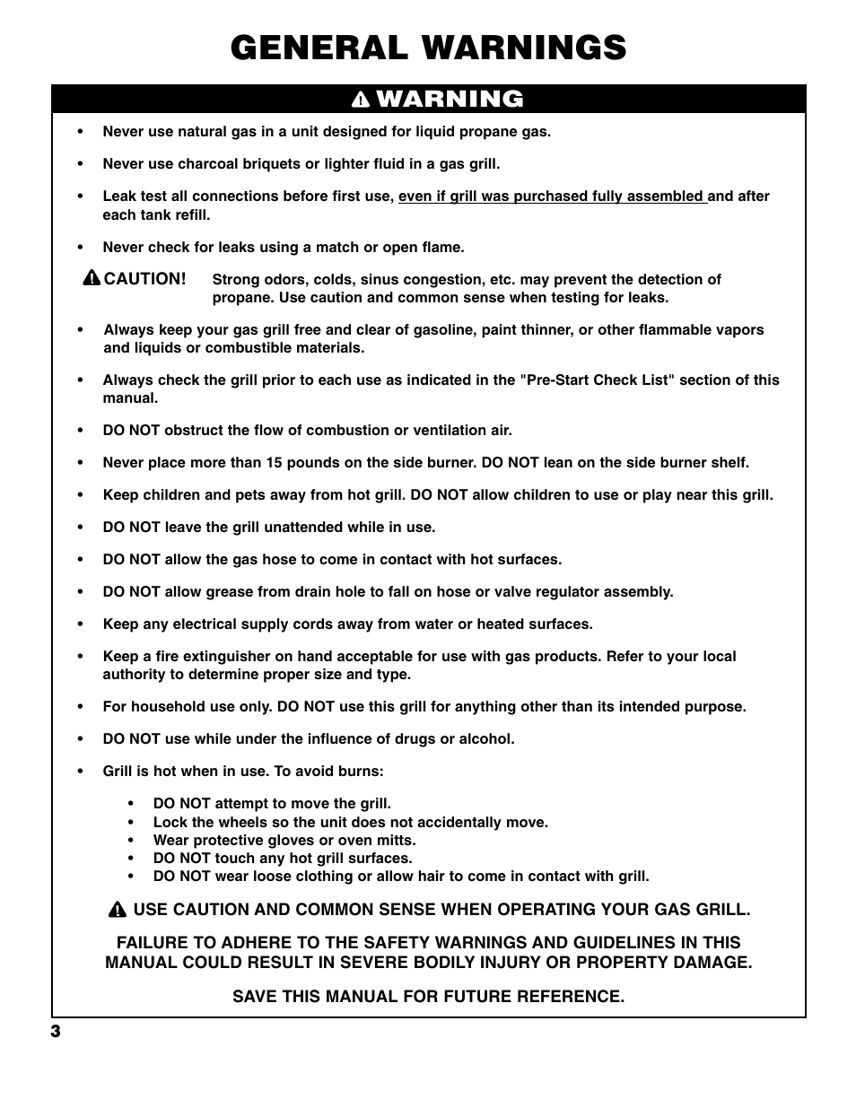 General warnings, Warning | Brinkmann ProSeries 2310 User Manual | Page 4 / 36