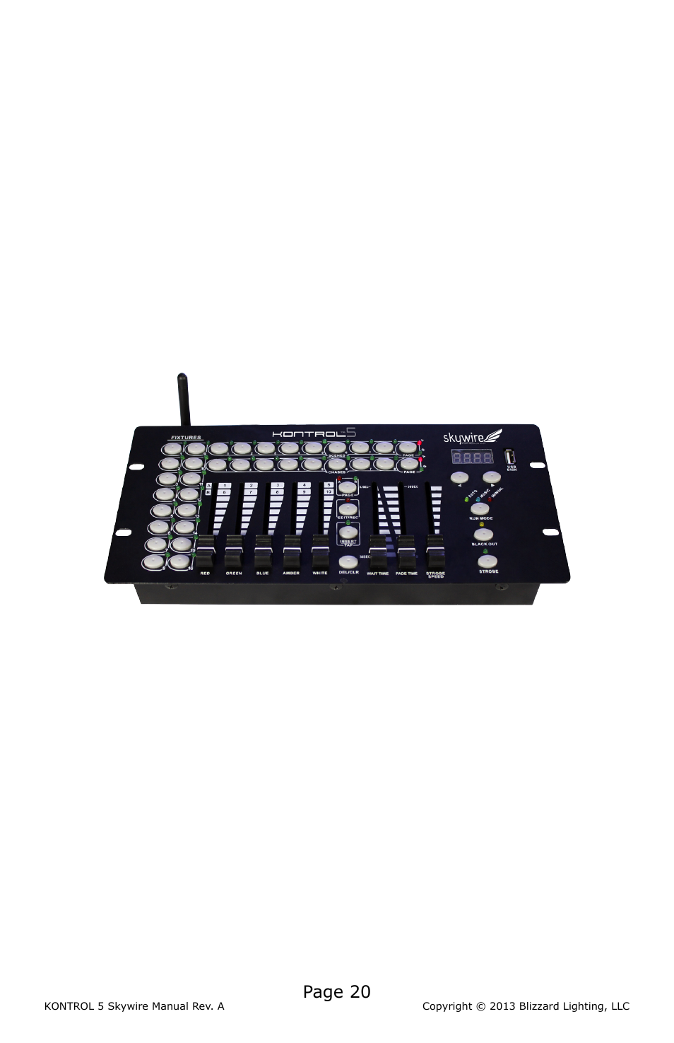 Page 20 | Blizzard Lighting KONTROL 5 Skywire DMX Controller User Manual | Page 20 / 20