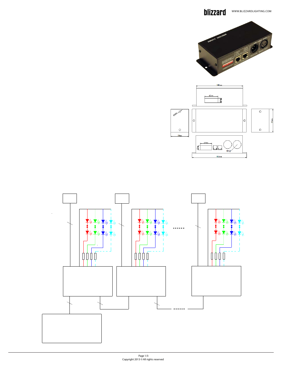 Blizzard Lighting Komply DMX User Manual | 3 pages