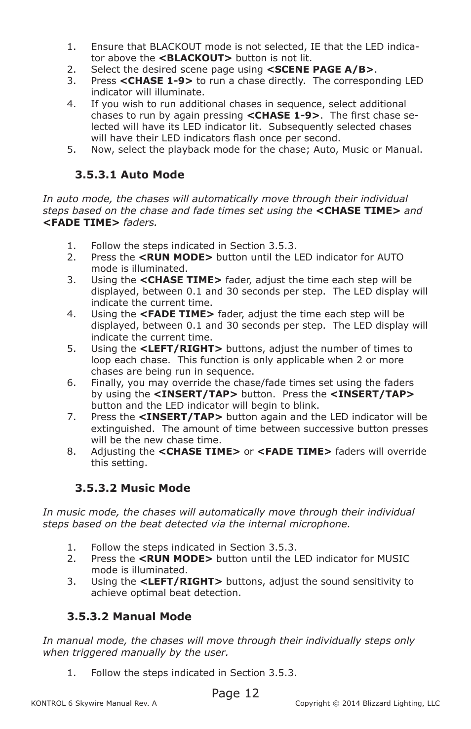 Page 12 | Blizzard Lighting Kontrol 6 Skywire(Rev. A) User Manual | Page 12 / 20