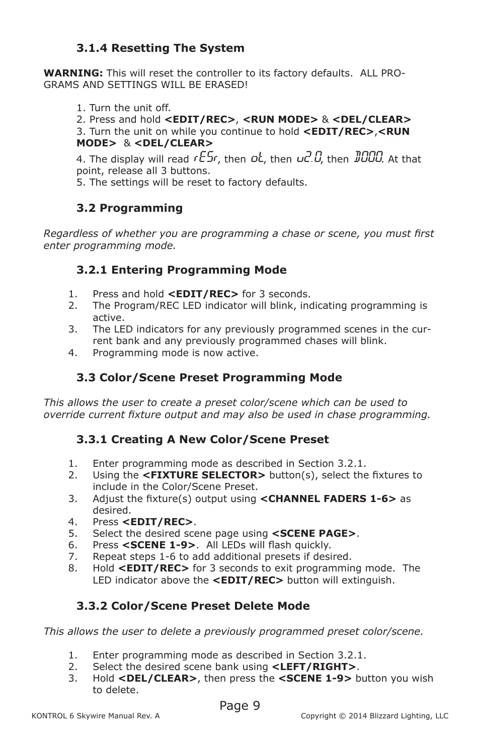 Resr, U2.0, D000 | Page 9 | Blizzard Lighting Kontrol 6 Skywire(Rev. A) User Manual | Page 9 / 20