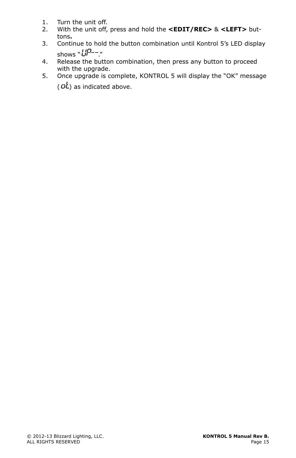 Blizzard Lighting Kontrol 5(Rev. B) User Manual | Page 15 / 20