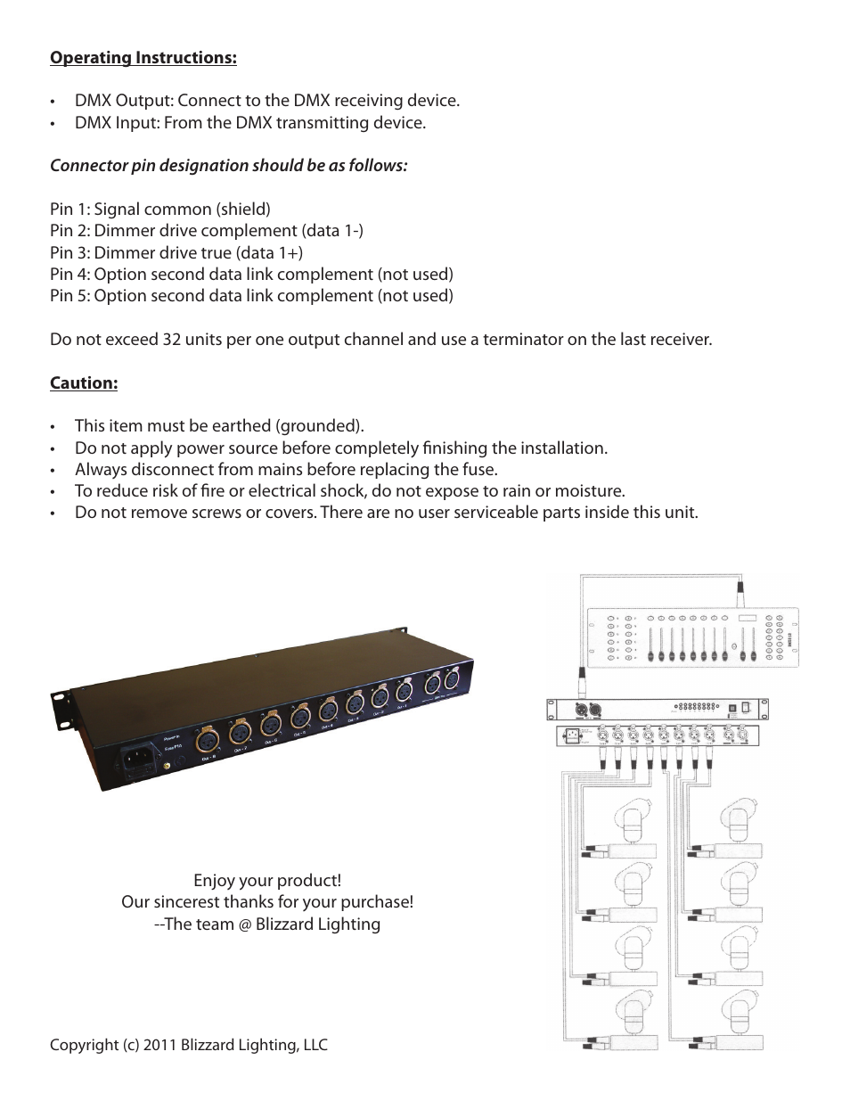 Blizzard Lighting Pipeline DMX Distributor (Rev A) User Manual | Page 2 / 2