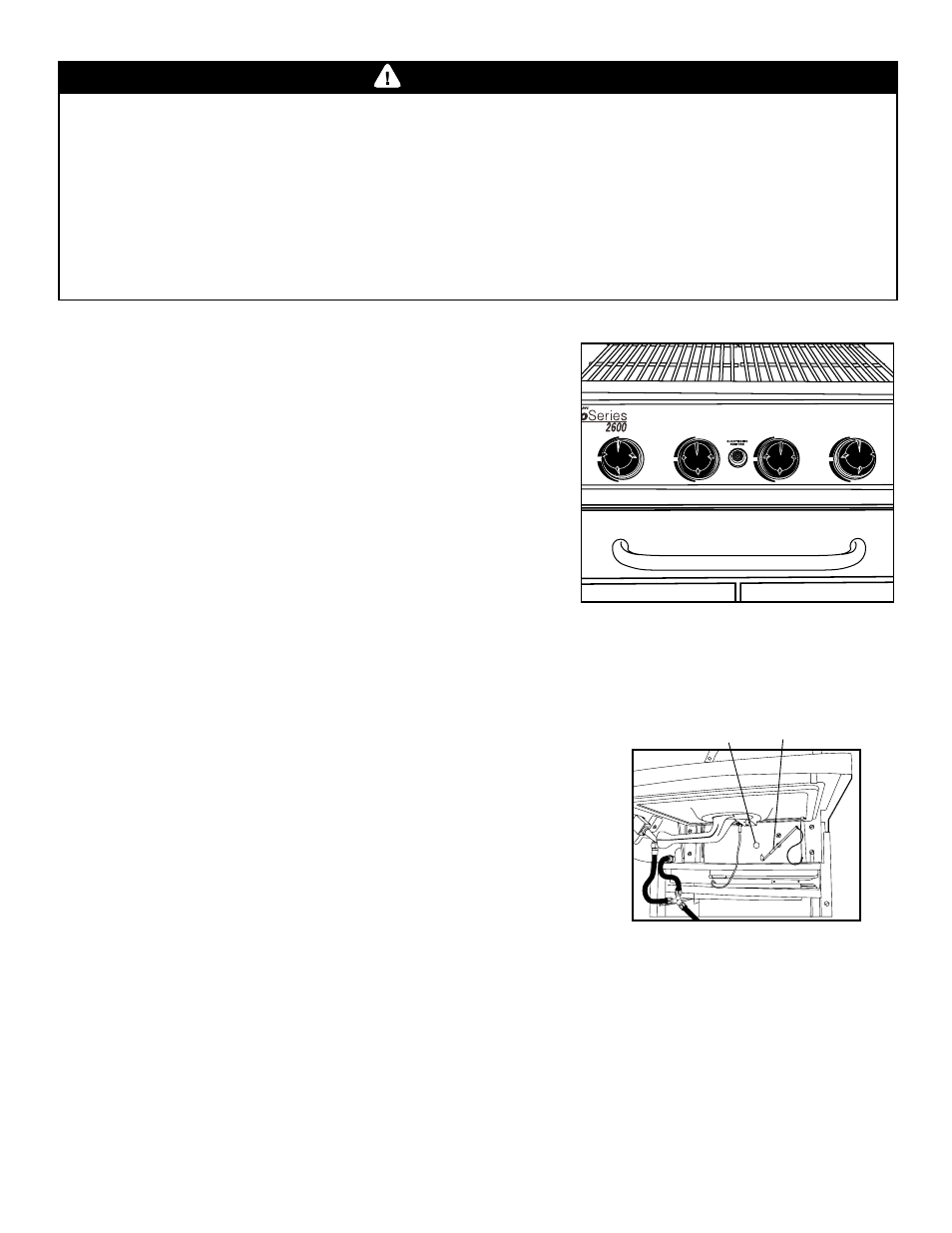 Warning, Lighting instructions, Lighting the main burners | Match lighting the main burners, Lighting hole matchlighter | Brinkmann 2600 Series User Manual | Page 10 / 32