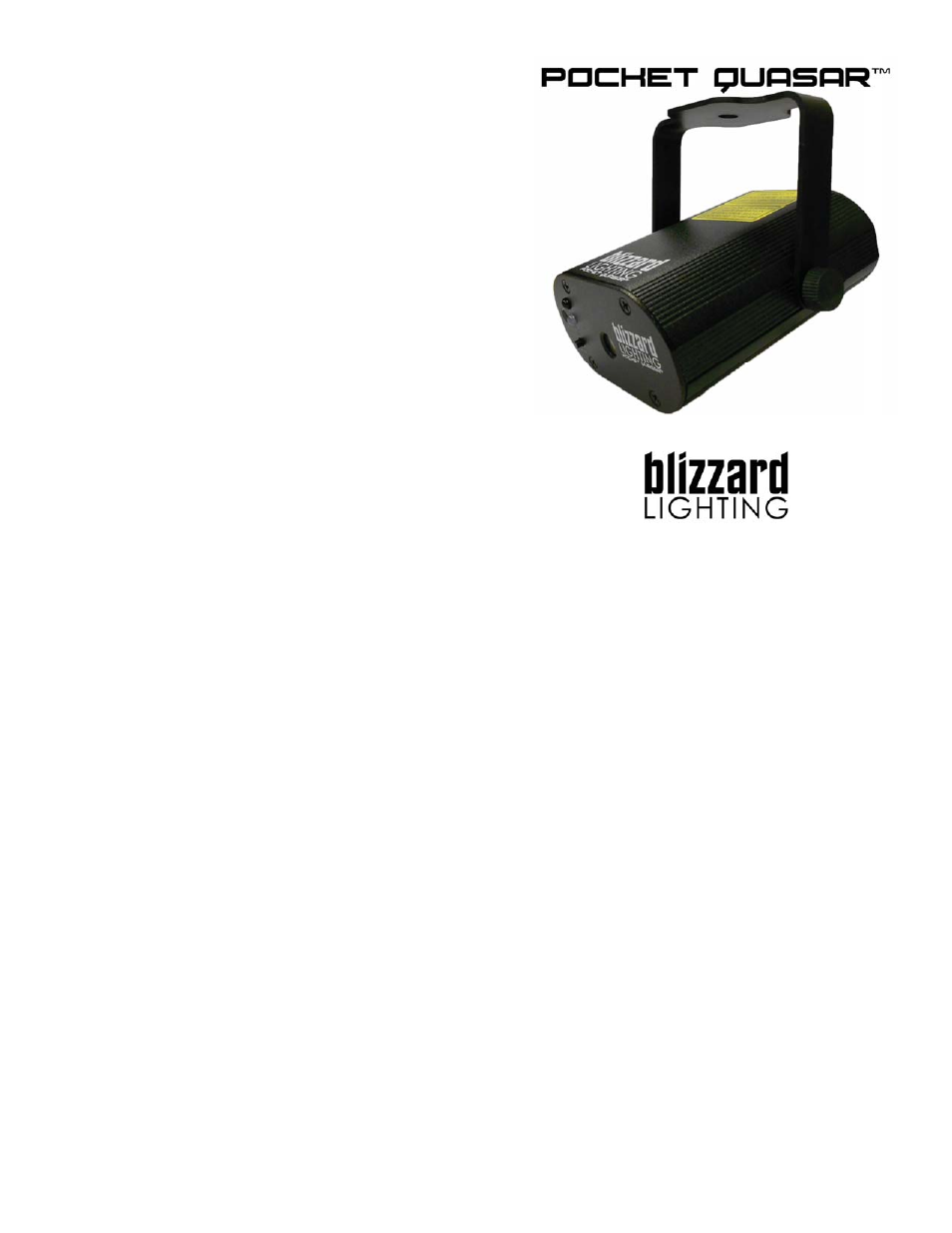 Blizzard Lighting Pocket Quasar (Rev A) User Manual | 2 pages