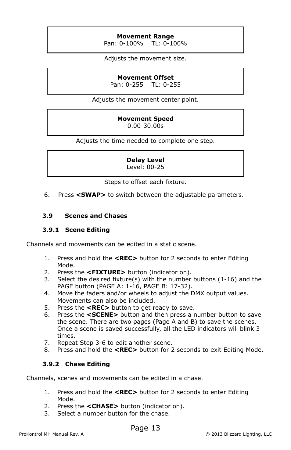 Page 13 | Blizzard Lighting ProKontrol MH(Rev A) User Manual | Page 13 / 20