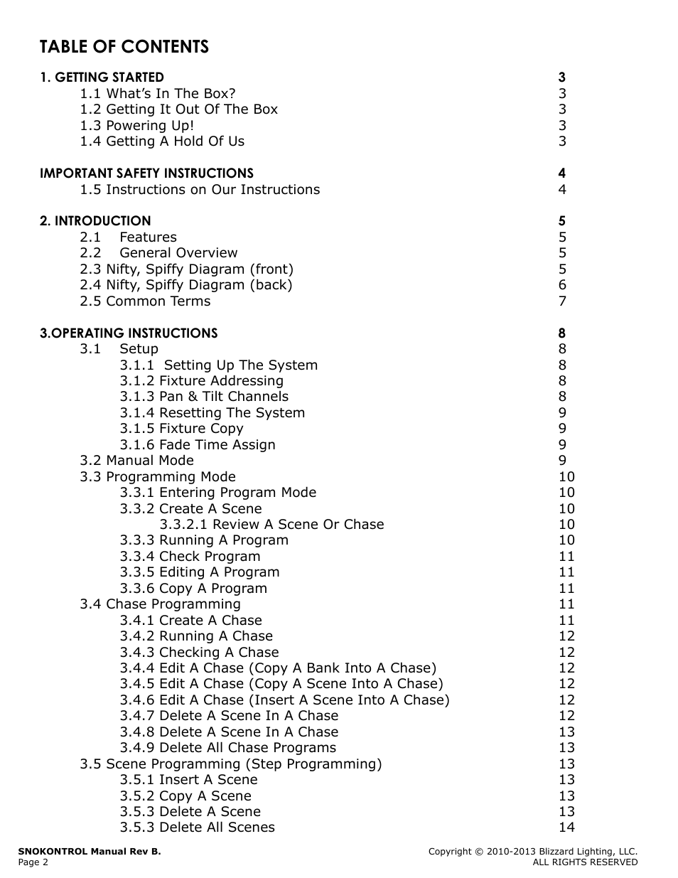 Blizzard Lighting SnoKontrol (Rev B) User Manual | Page 2 / 20
