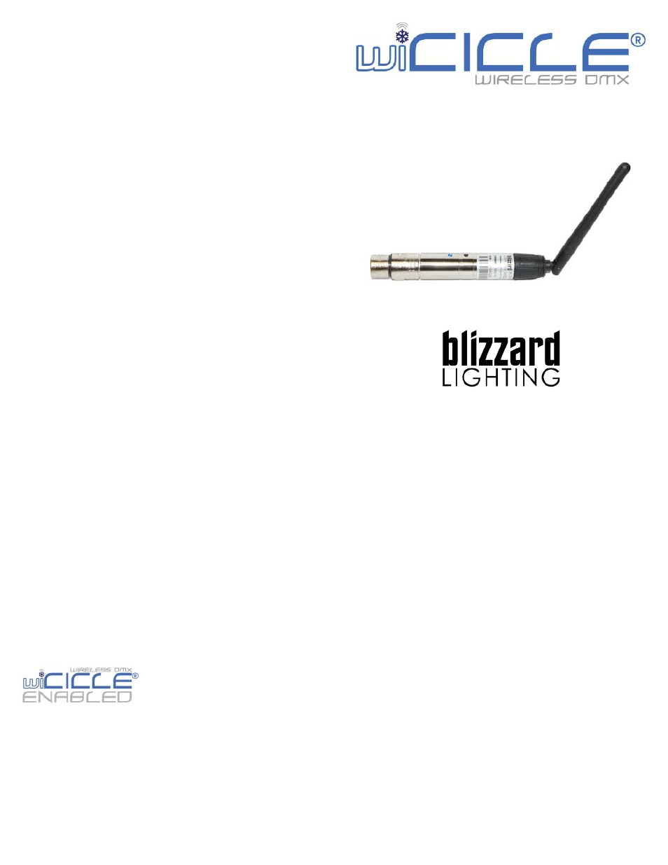 Blizzard Lighting wiCICLE Wireless DMX System (Rev B) User Manual | 2 pages