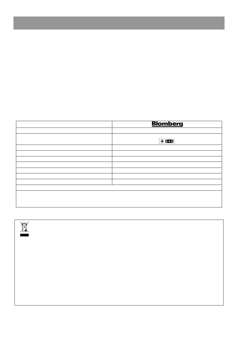 Gebrauchsanweisung, Technische daten, Bbeko | Bedeutung des symbols „mülltonne | Blomberg FRM 1970 A+ User Manual | Page 33 / 48
