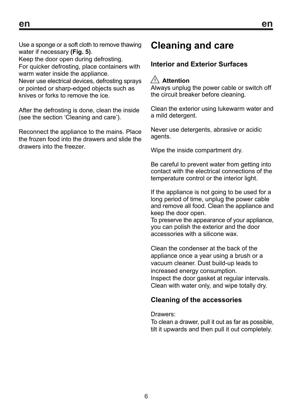 Cleaning and care | Blomberg FSM 9550 User Manual | Page 12 / 71
