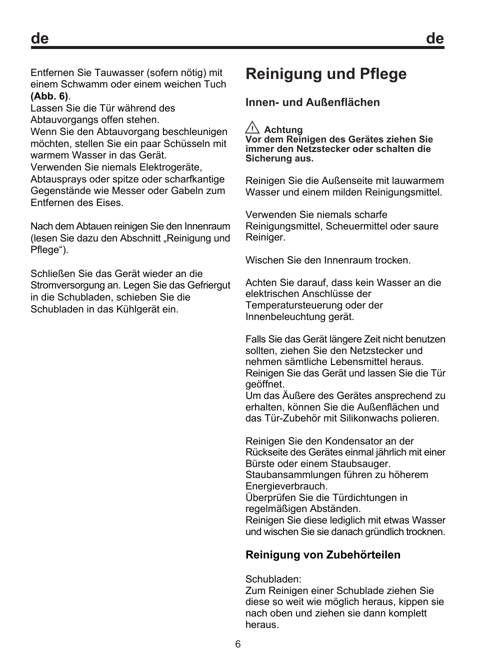 Reinigung und pflege | Blomberg FSM 9550 User Manual | Page 21 / 71