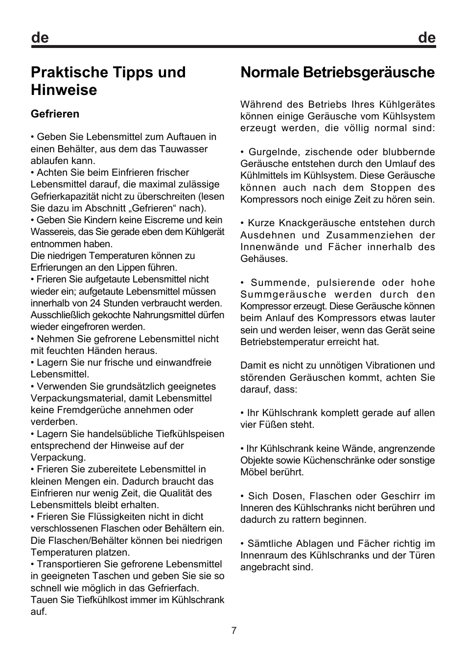 Praktische tipps und hinweise, Normale betriebsgeräusche | Blomberg FSM 9550 User Manual | Page 22 / 71