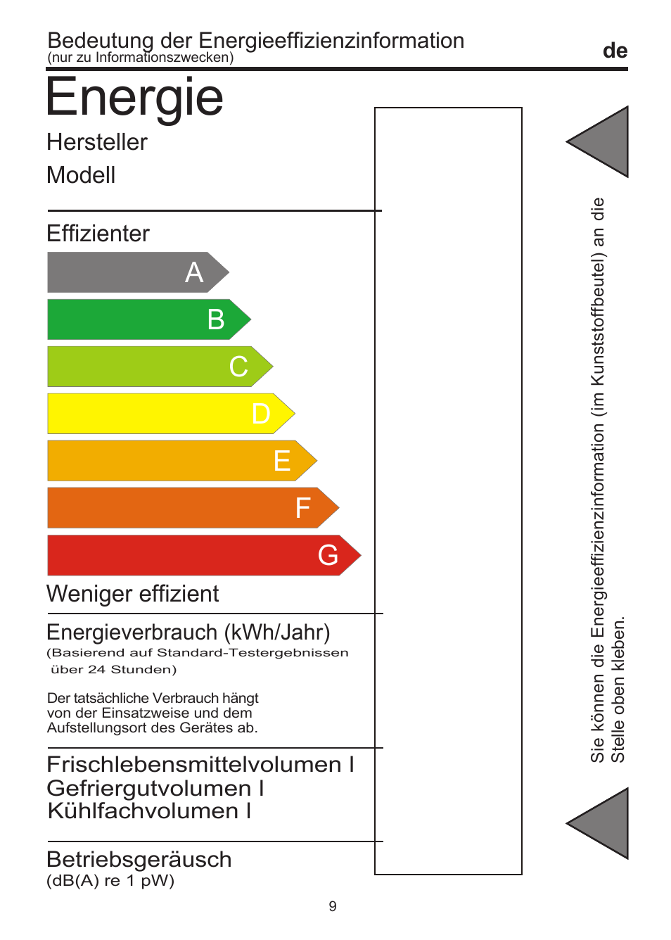 Energie | Blomberg FSM 9550 User Manual | Page 24 / 71