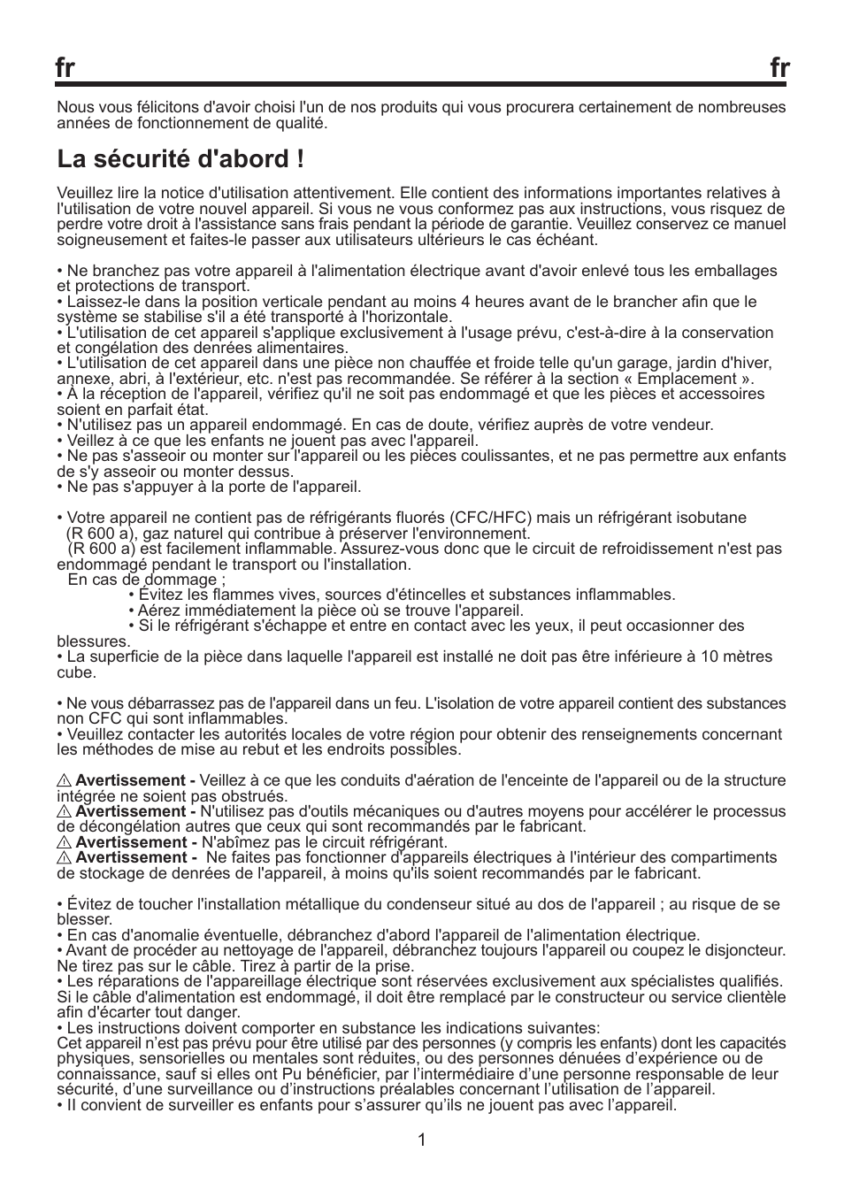 La sécurité d'abord | Blomberg FSM 9550 User Manual | Page 25 / 71