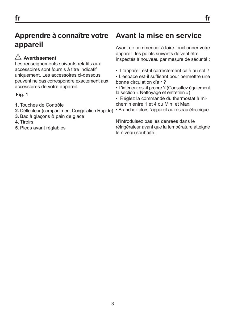 Apprendre à connaître votre appareil, Avant la mise en service | Blomberg FSM 9550 User Manual | Page 27 / 71