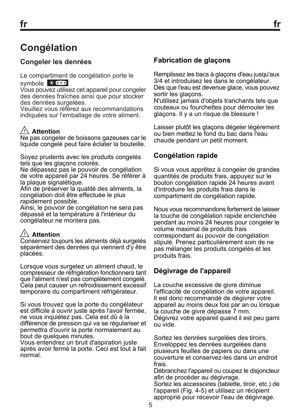 Congélation | Blomberg FSM 9550 User Manual | Page 29 / 71
