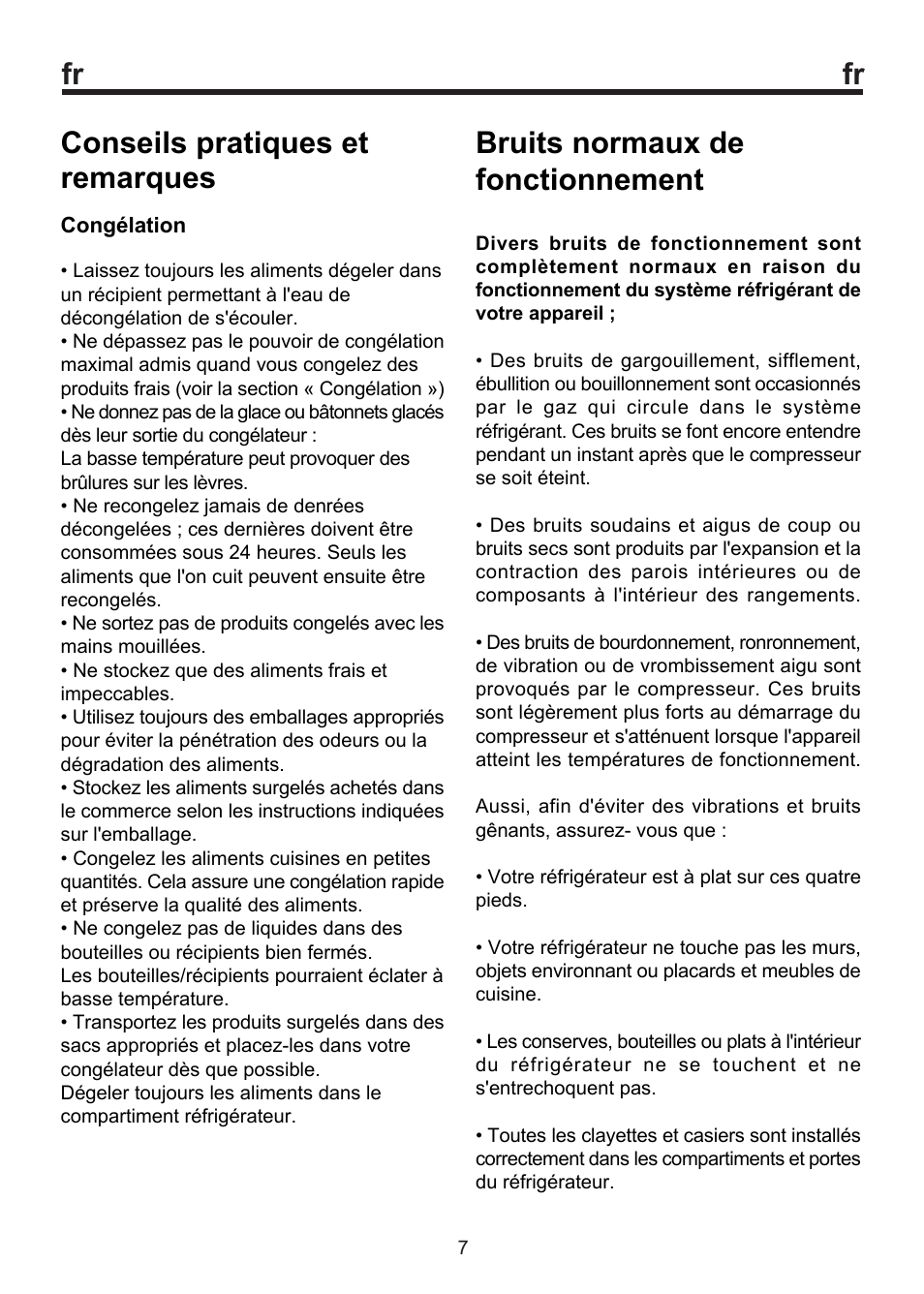 Conseils pratiques et remarques, Bruits normaux de fonctionnement | Blomberg FSM 9550 User Manual | Page 31 / 71