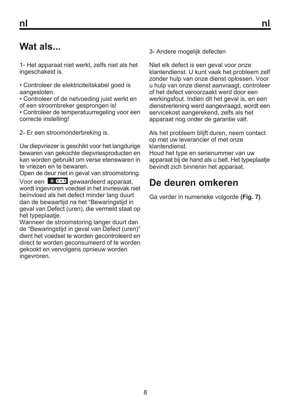 Wat als, De deuren omkeren | Blomberg FSM 9550 User Manual | Page 41 / 71