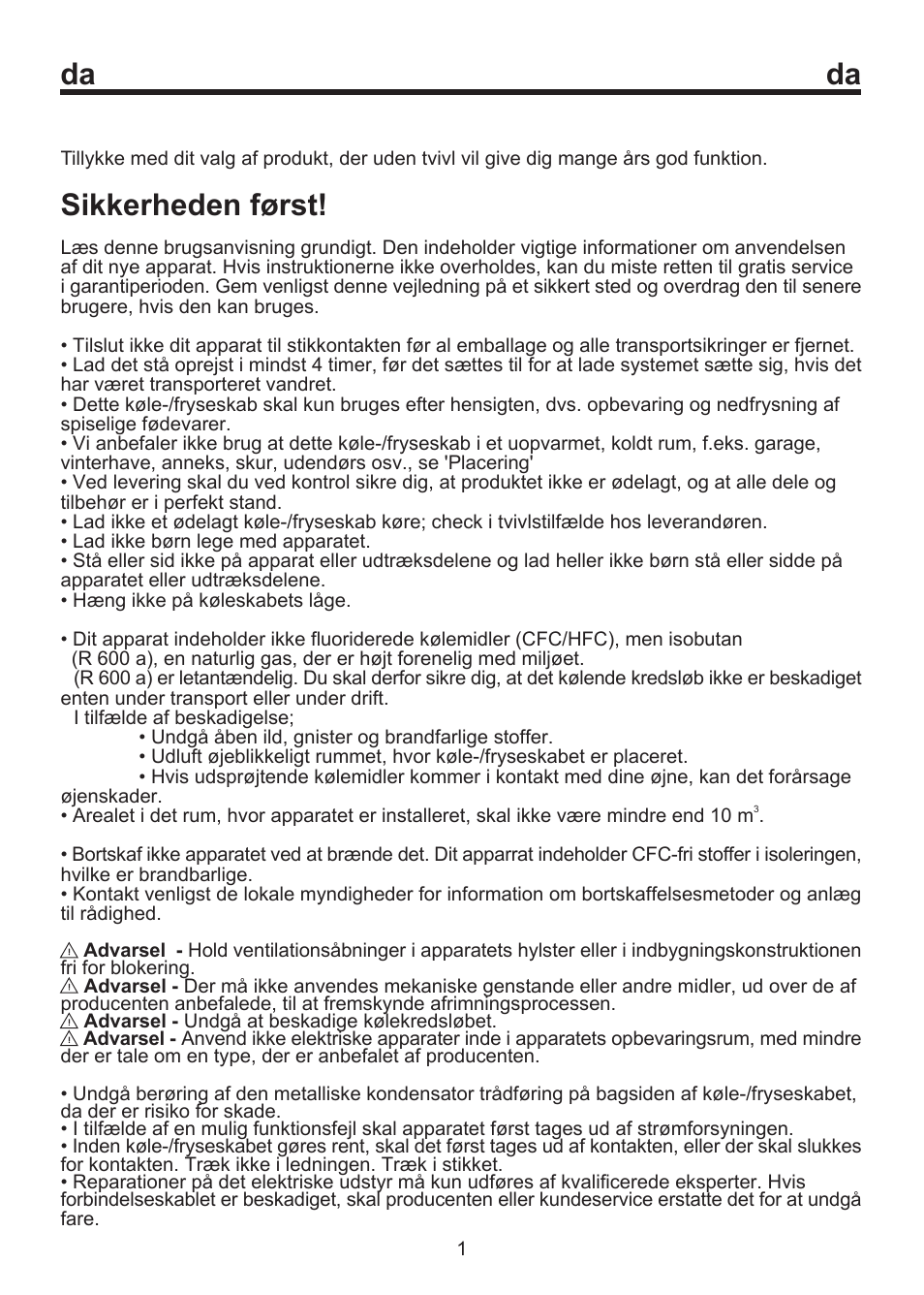 Sikkerheden først | Blomberg FSM 9550 User Manual | Page 43 / 71