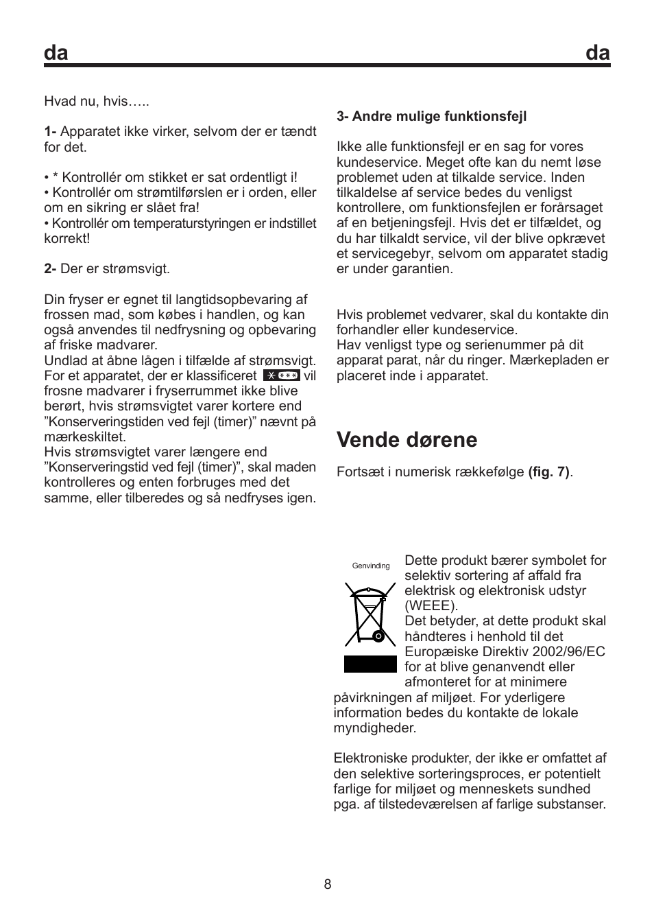 Vende dørene | Blomberg FSM 9550 User Manual | Page 50 / 71