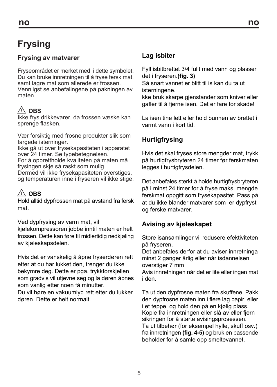 Frysing | Blomberg FSM 9550 User Manual | Page 57 / 71
