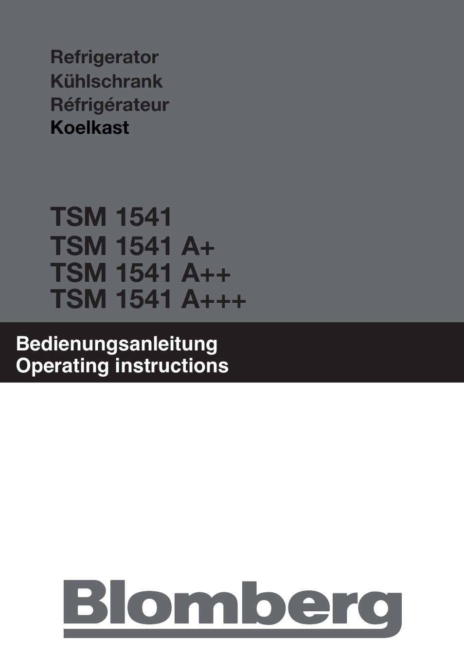 Blomberg TSM 1541 A User Manual | 91 pages