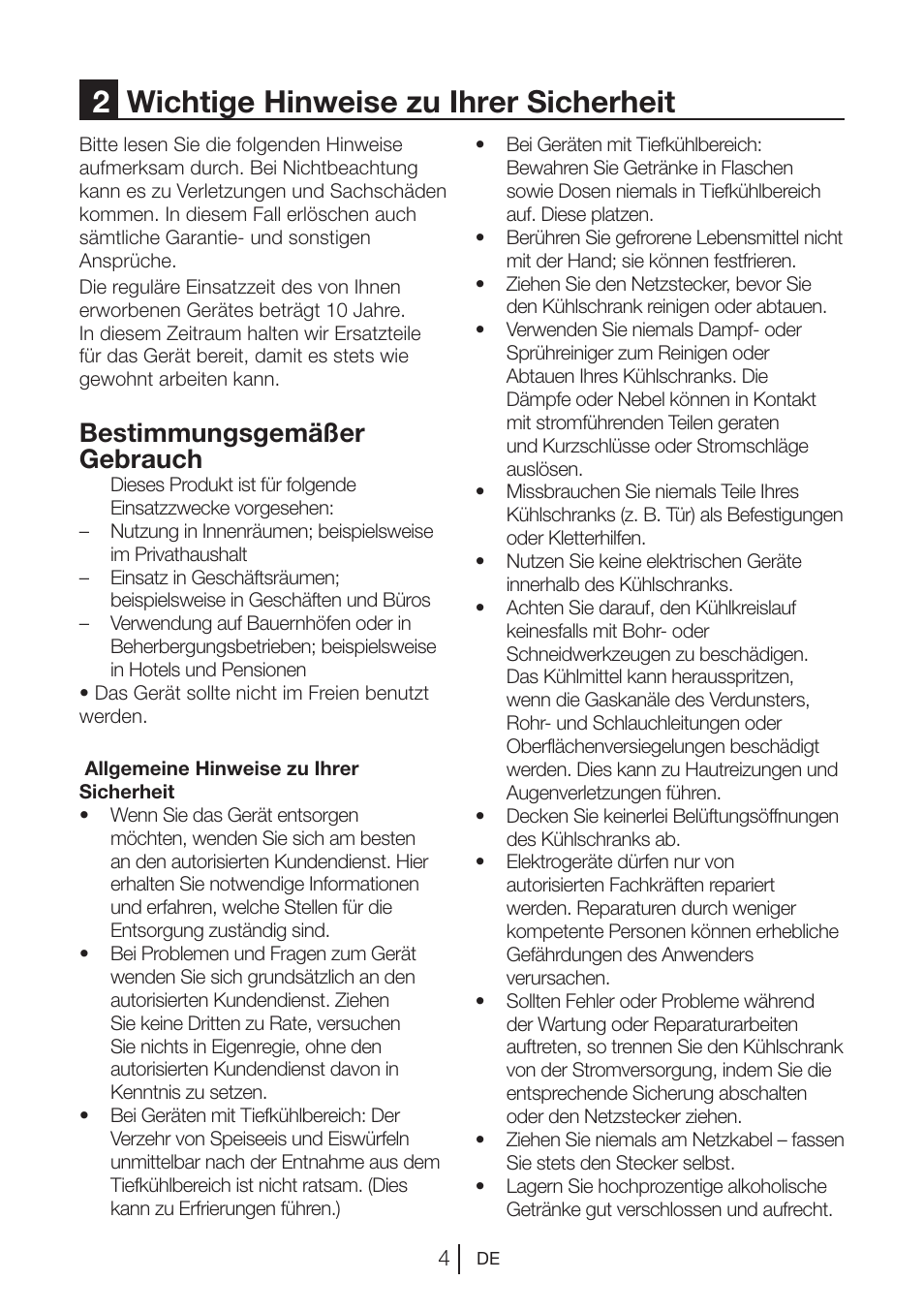 2wichtige hinweise zu ihrer sicherheit, Bestimmungsgemäßer gebrauch | Blomberg TSM 1541 A User Manual | Page 27 / 91